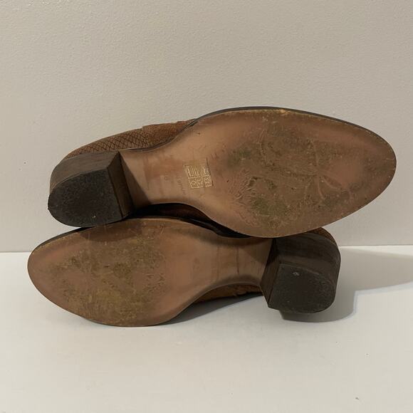 Free People Ankle Booties Suede Block Heel Dark Brown Women's Size 7.5 - Picture 12 of 13